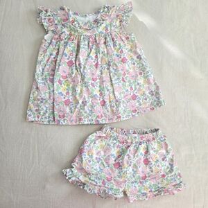 Cecil And Lou Liberty Floral Girls Top and Shorts Set 5t 6 Kids Colorful